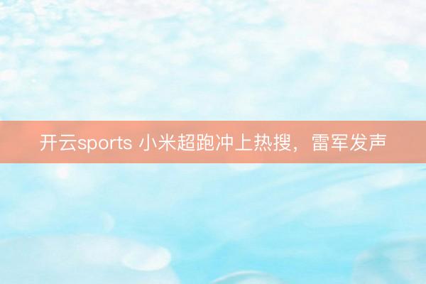 开云sports 小米超跑冲上热搜，雷军发声